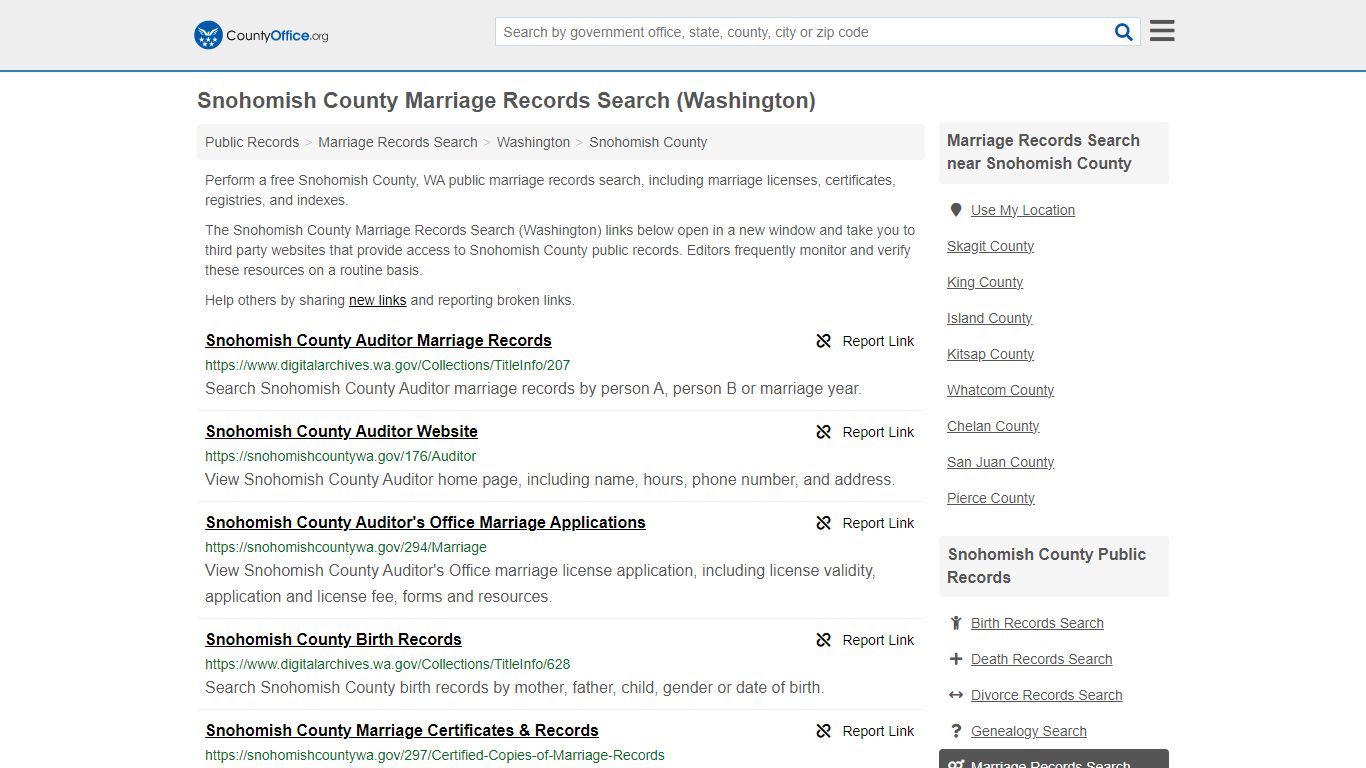 Snohomish County Marriage Records Search (Washington) - County Office